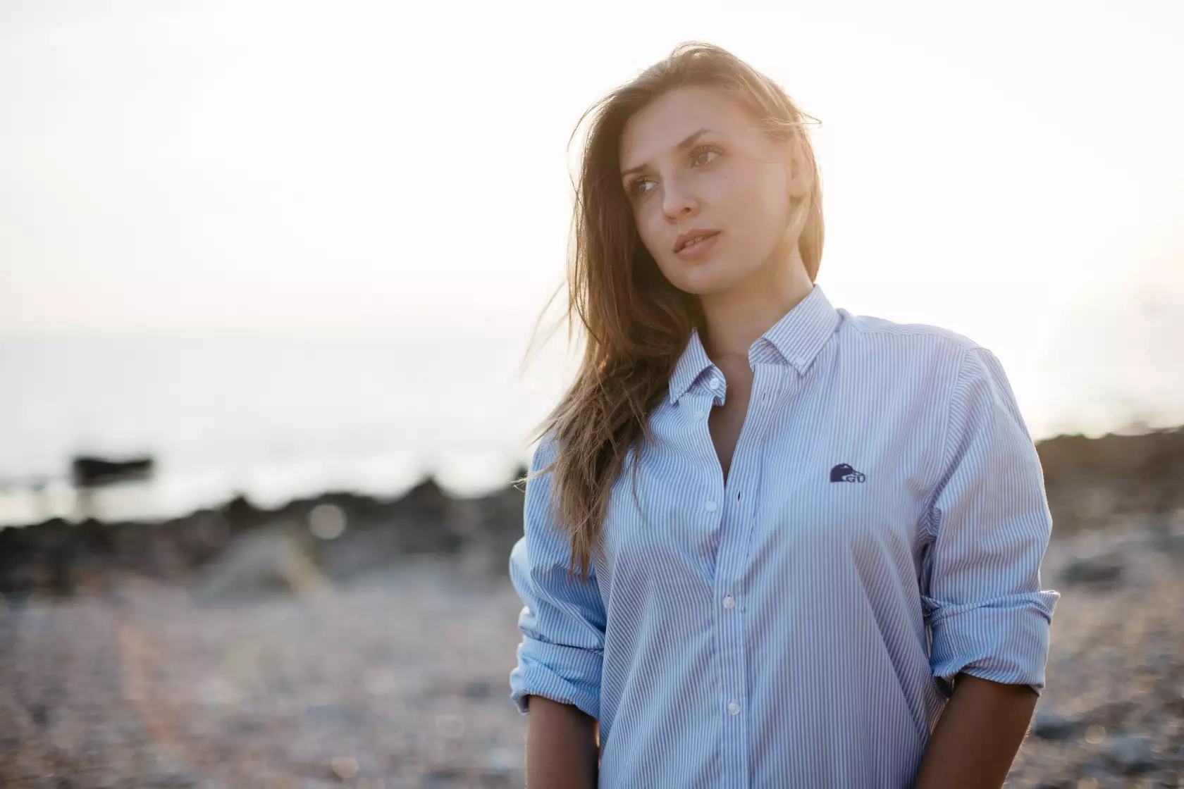 Chemise Oxford Rayée Bleue Unisexe