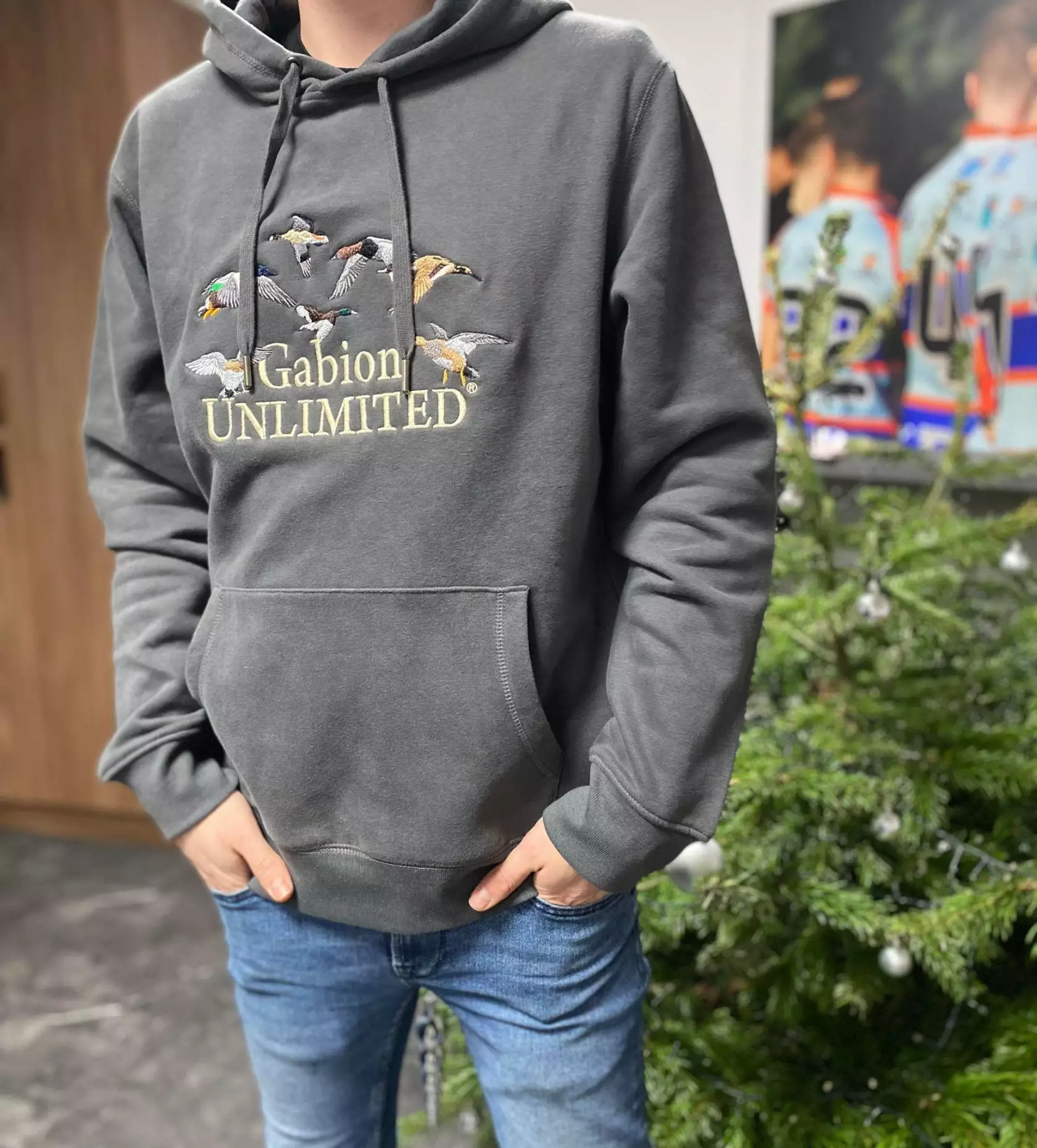 Sweat Pose Brodé Gris