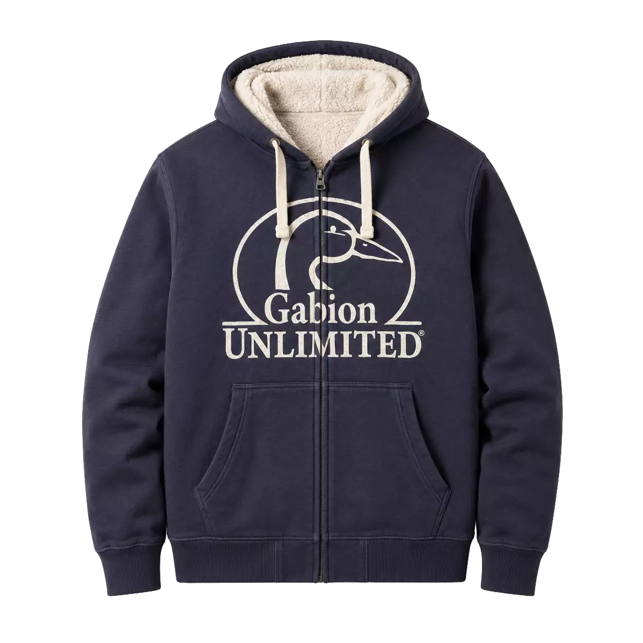Sweat Zippé Sherpa Marine Unisexe