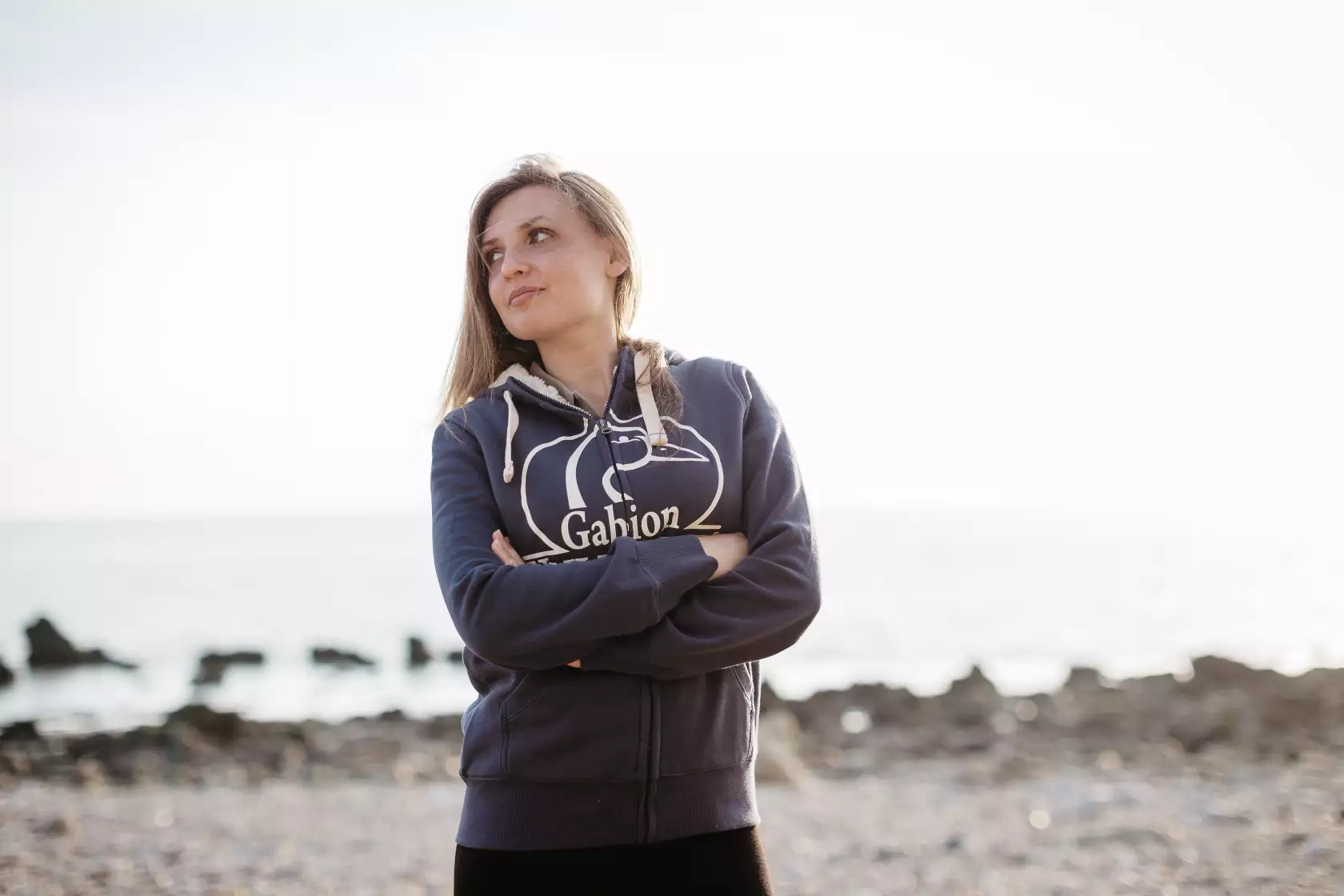 Sweat Zippé Sherpa Marine Unisexe