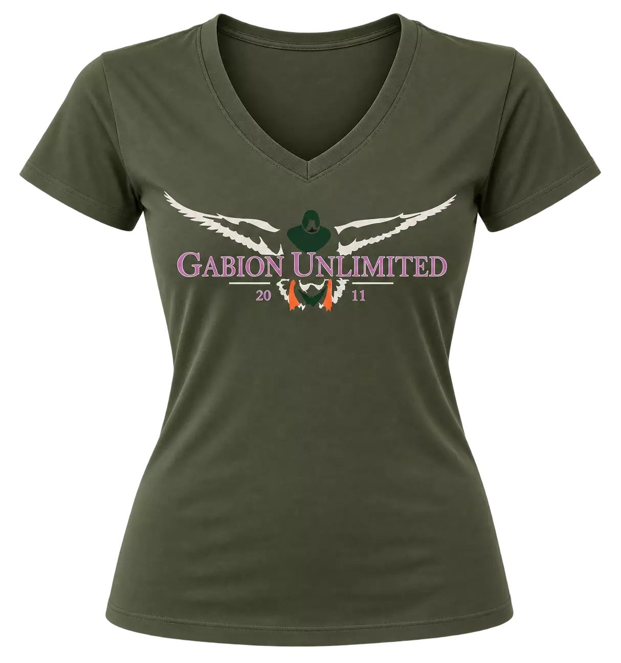 T-Shirt Col V Kaki Arkansas Femme