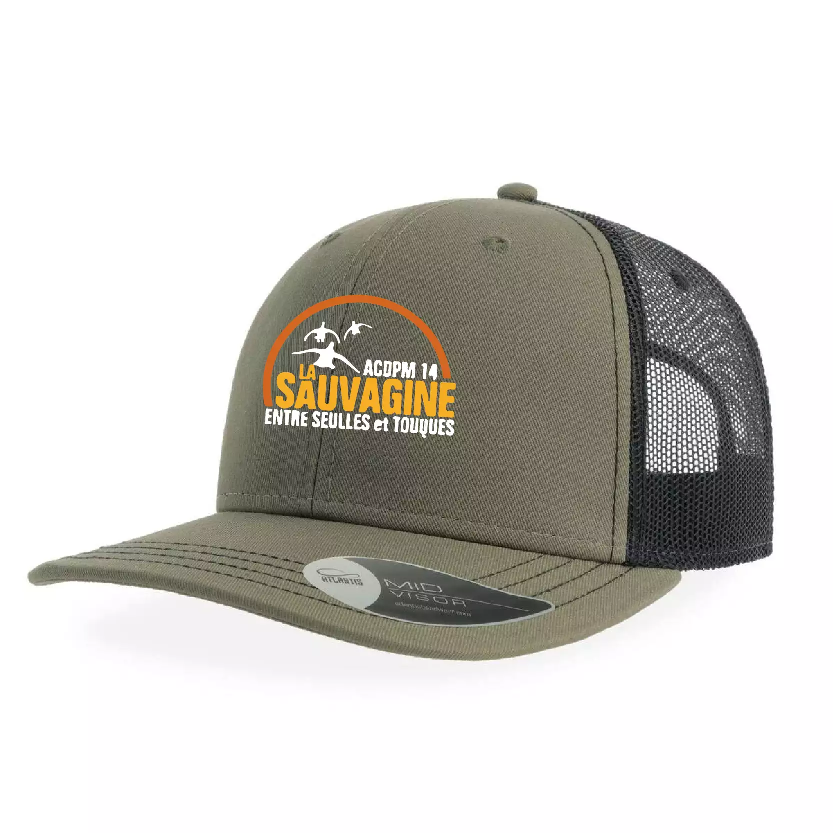 Casquette filet kaki et noir acdpm14