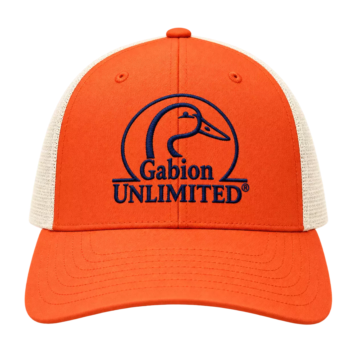 Casquette Filet Orange & Ecru